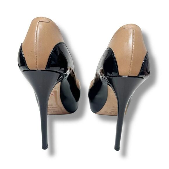 Jimmy Choo Shoe Sepia 2 Toned Platform Pump Camel / Black Women’s Size 38.5 (8) - Picture 6 of 10